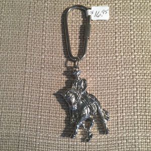 Silver tone Dressage key chain